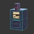 Blue Coin Operated Machine With Display Screen And Casterling Branding