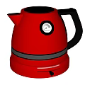 Sleek Red Electric Kettle With Black Handle And Round Dial As Daily Use Appliance