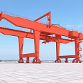 Red Gantry Crane Industrial Equipment For Heavy Duty Outdoor Lifting Operations