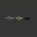 Three Shiny Silver Gold Black Clothing Sets With Tops And Pants For Casual Wear