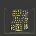 Birds Eye View Floor Plan For Residential Interior Layout With Bedrooms Living Room And Kitchen
