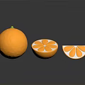 Juicy Whole Oranges And Sliced Pieces On Black Reflective Surface