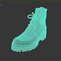 Navy Blue High Top Casual Boots With Laces And White Thick Sole For Daily Wear