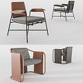 Modern Leisure Chair Design With Metal Frame Fabric Seat And Stylish Armrests