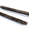 Natural Stone And Wood Logs With Textured Surfaces On White Backdrop