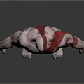 Muscular Mythical Warrior Character With Red Stripes And Strong Physique
