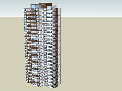 Modern High Rise Apartment Building Exterior Design With Balconies And Windows 3d model