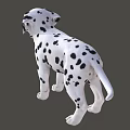 Cute Dalmatian Puppy With Black Spots And Tongue Out Looking Playful