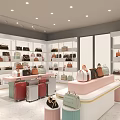 Bags Display Store Cabinet Counter Baking Paint Display Cabinet Store Cabinet Store Display Booth Leather Bag Store Art Modeling Nakajima Cabinet 3d model