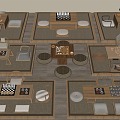 New Chinese Chess Table and Chair Chessboard Go Chess Tea Table and Chair 3d model