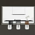 Tea table and chair combination 3d model