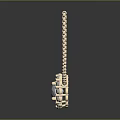 Elegant Gold Necklace With Central Gemstone Pendant And Small Diamond Accents On Thin Chain