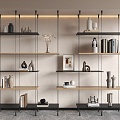 Modern and Simple Bookshelf Storage Rack Top and Simple Bookshelf Fixed Bookshelf Book Decoration Combination 3d model