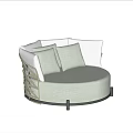 Modern Single Sofa Round Sofa 3d model