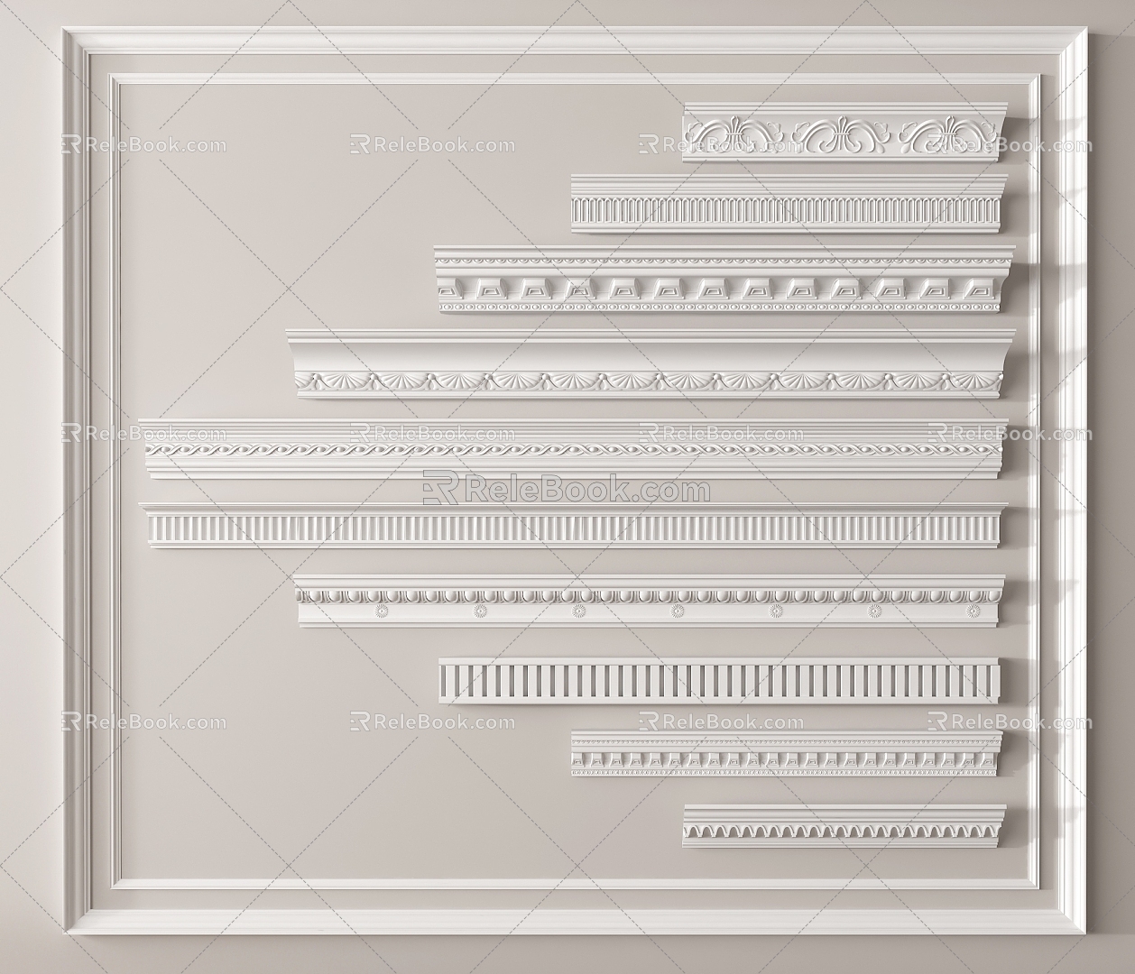 Gypsum line line foot ceiling corner line skirting line foot line cabinet door corner line 3d model