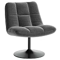 Modern Gray Upholstered Accent Chair with Square Tufted Design and Swivel Base