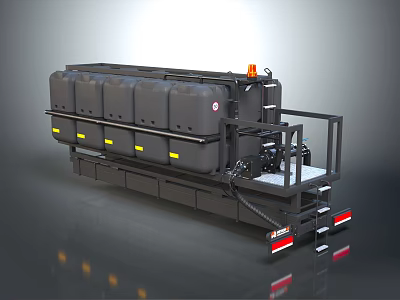 Freight Train Car With Multiple Storage Tanks And Ladder 3d model