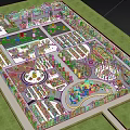 Rural Landscape Design Featuring Greenhouses Plant Beds Circular Paths And Water Feature