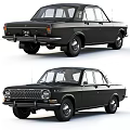 Black Vintage Classic Sedan With Retro Design Chrome Accents And Classic Grille