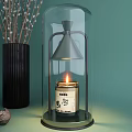 Modern Minimalist Decorative Ornament Set With Glass Cloche Candle Black Vase And Reeds