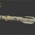 Space Rocket Model Design With White Body Black Yellow Stripes And Red Markings