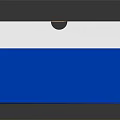 Practical Household Storage Box In White Blue With Lid Hole And Orange Side Tabs