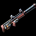 Futuristic Sci Fi Weapon With Copper And Black Metal Components And Circular Holes