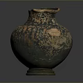 Ancient Hand Carved Ceramic Vase Sculpture With Intricate Patterns And Textured Surface