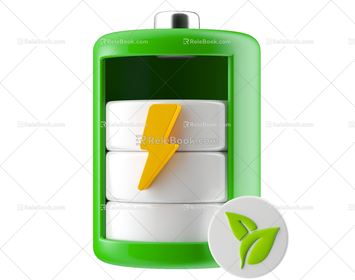 Battery Eco-friendly Battery Cute Battery Battery Icon Cartoon Battery Anime Battery Lightning 3d model