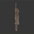 Two Artistic Handmade Crossed Wooden Stick Decorative Sculptures in Minimalist Style