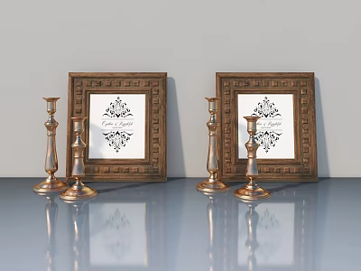 Elegant Hinged Door With Golden Frame And Decorative Pattern On Smooth Surface 3d model
