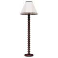 Elegant Floor Lamp Featuring Spiral Dark Brown Base And White Decorative Lampshade