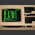 Vintage Desktop Computer With Green Screen Display Keyboard And Dual Tape Drives