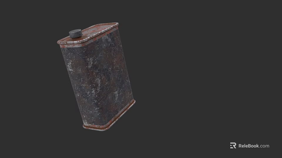Old Rusty Car Fuel Tank With Weathered Surface And Metal Lid 3d model 