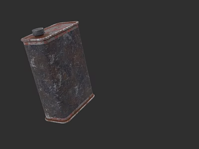 Old Rusty Car Fuel Tank With Weathered Surface And Metal Lid 3d model