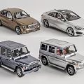 Toy Car Models Featuring Sedans and SUVs in Gold Silver and Gray Colors