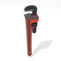 Red and Black Adjustable Pipe Wrench Hardware Tool with Ergonomic Handle for Plumbing Repair
