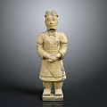 Ancient Chinese Terracotta Warrior Statue With Armored Outfit And Standing Posture