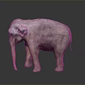 3D Rendered Realistic Elephant Standing With Detailed Texture On Gray Background