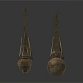 Vintage Metal Pendant Lighting Fixture Set With Various Shapes And Sizes