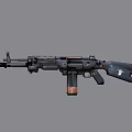 Modern Military Rifle With Wooden Stock Metal Barrel And Tactical Sights
