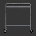 Rustic Industrial Metal Cart With Two Tier Shelves And Rolling Wheels