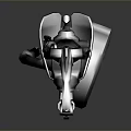 Futuristic Sci Fi Mechanical Device With Complex Metal Structure Pipes Gears And Glowing Orange Components
