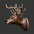 Modern Deer Sika Deer Elk Antler 3d model