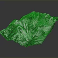 Black And White Mountain Landscape Sculpture With Textured Surface And Irregular Three Dimensional Shape
