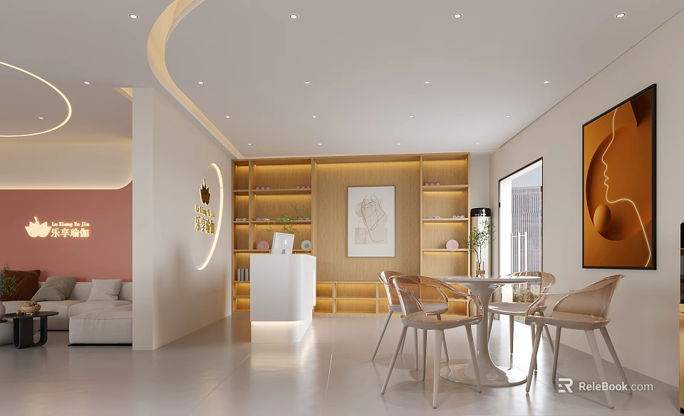 Fitness Studio Interior With Bright Lighting And Modern Decor 3d model 