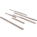 Set of Brown Wooden Sticks With Different Lengths On White Background