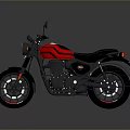 Sleek Black And Red Motorcycle With Modern Design Black Seat Red Stripes