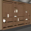 Modern Dark Wooden Bookshelf With Multiple Open Compartments And Decorative Items