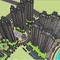 Residential Area Master Plan Featuring High Rise Buildings Green Spaces And Central Squares